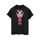 (クマのプーさん) Winnie the Pooh オフィシャル商品 レディース ピグレット Tシャツ コットン ボーイフレンド 半袖 トップス 【海外通販】