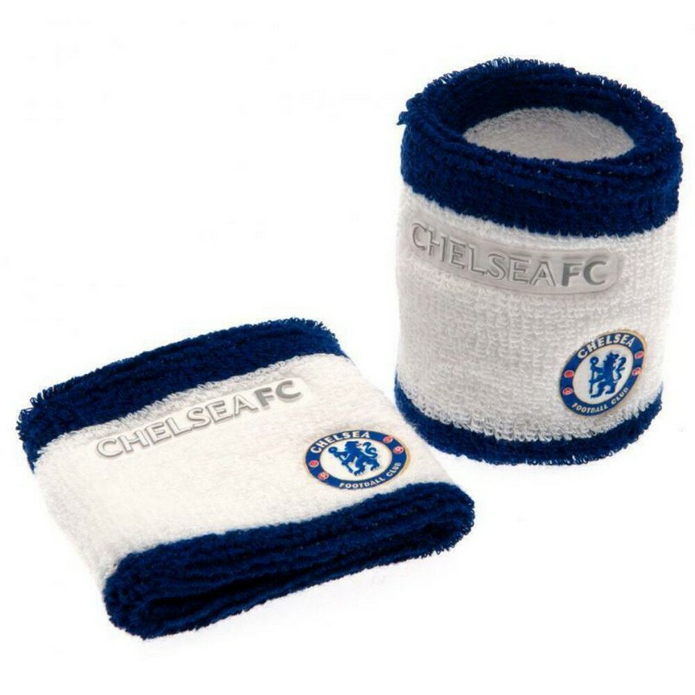 チェルシー フットボールクラブ Chelsea FC オフィシャル商品 クレスト コットン リストバンド (2個組)..