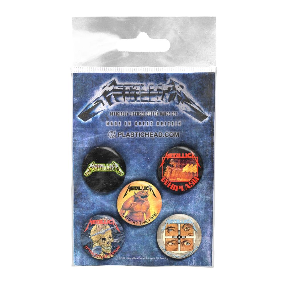 (メタリカ) Metallica オフィシャル商品 The Singles ロゴ バッジ セット (5個組) 【海外通販】