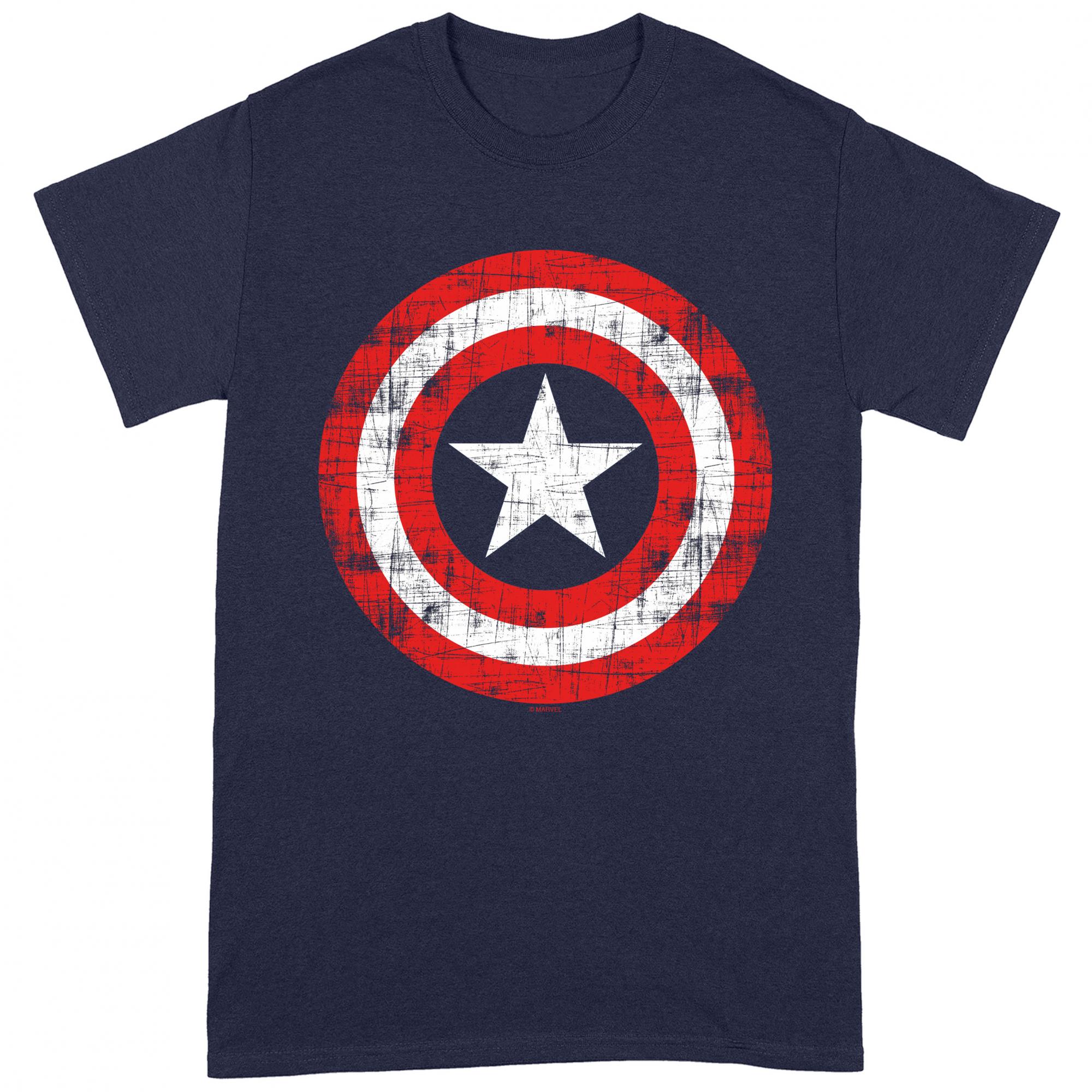 (キャプテン・アメリカ) Captain America オフィシャル商品 ユニセックス スクラッチシールド Tシャツ 半袖 カットソー トップス 【海外通販】