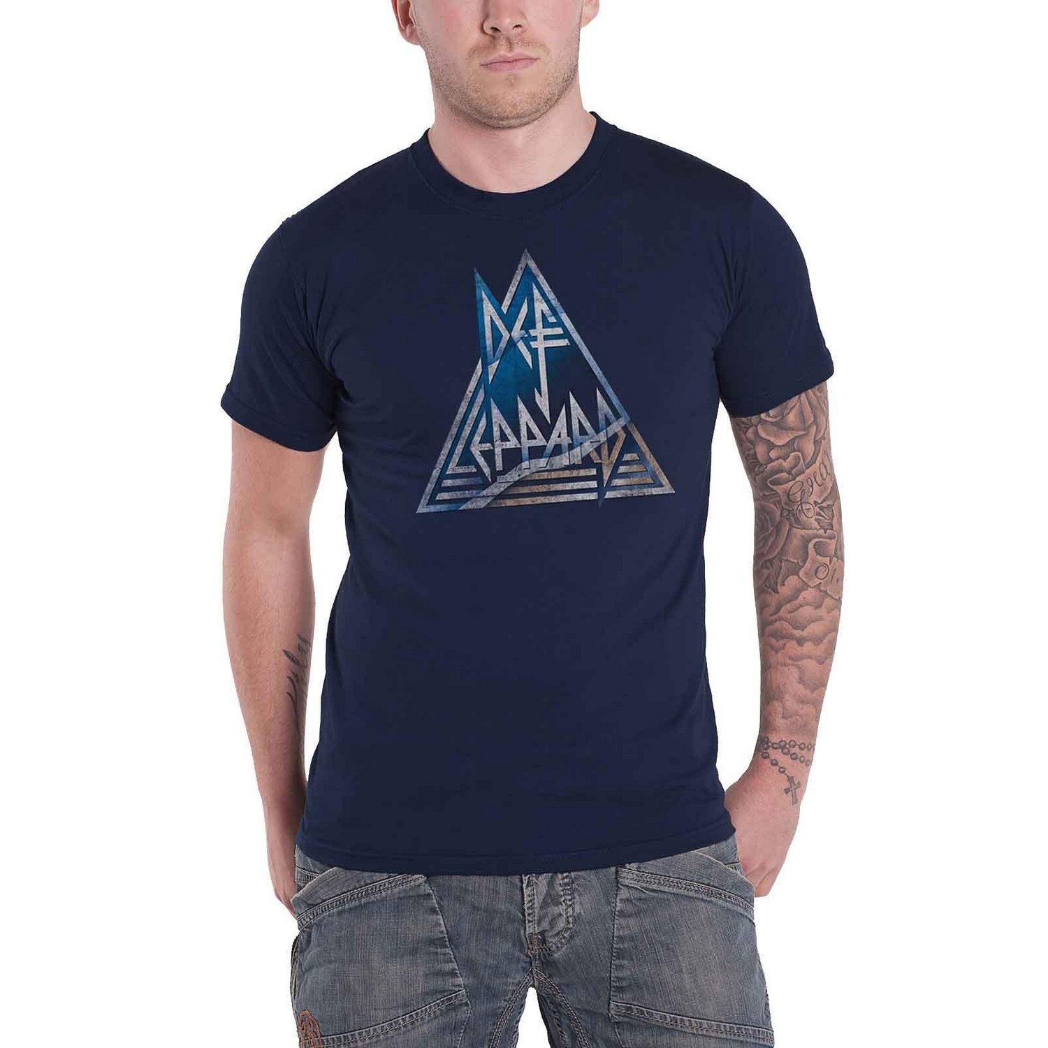 (デフ・レパード) Def Leppard オフィシャル商品 レディース Triangle Tシャツ ロゴ コットン 半袖 トップス 【海外通販】