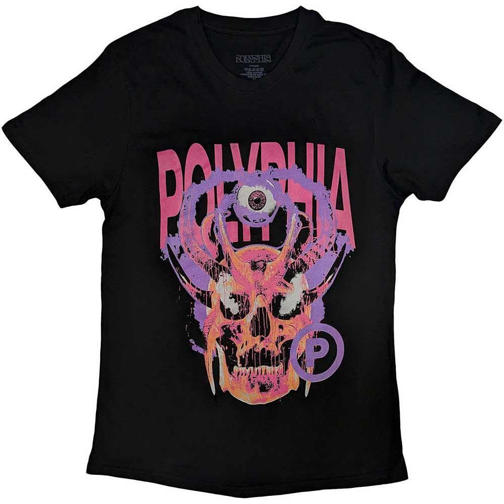 (ポリフィア) Polyphia オフィシャル商品 ユニセックス Skull Circle P Tシャツ コットン 半袖 トップス 