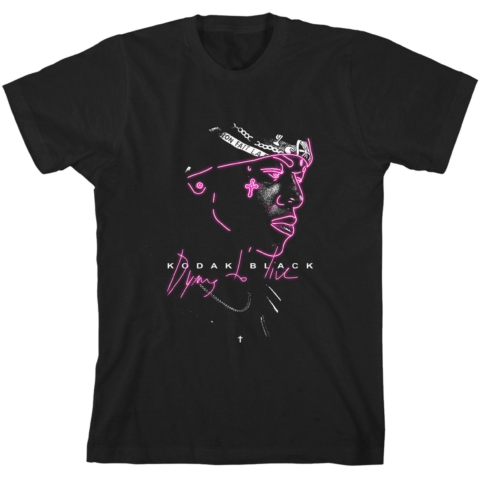 (コダック・ブラック) Kodak Black オフィシャル商品 ユニセックス Outline Tシャツ コットン ネオン 半袖 トップス 