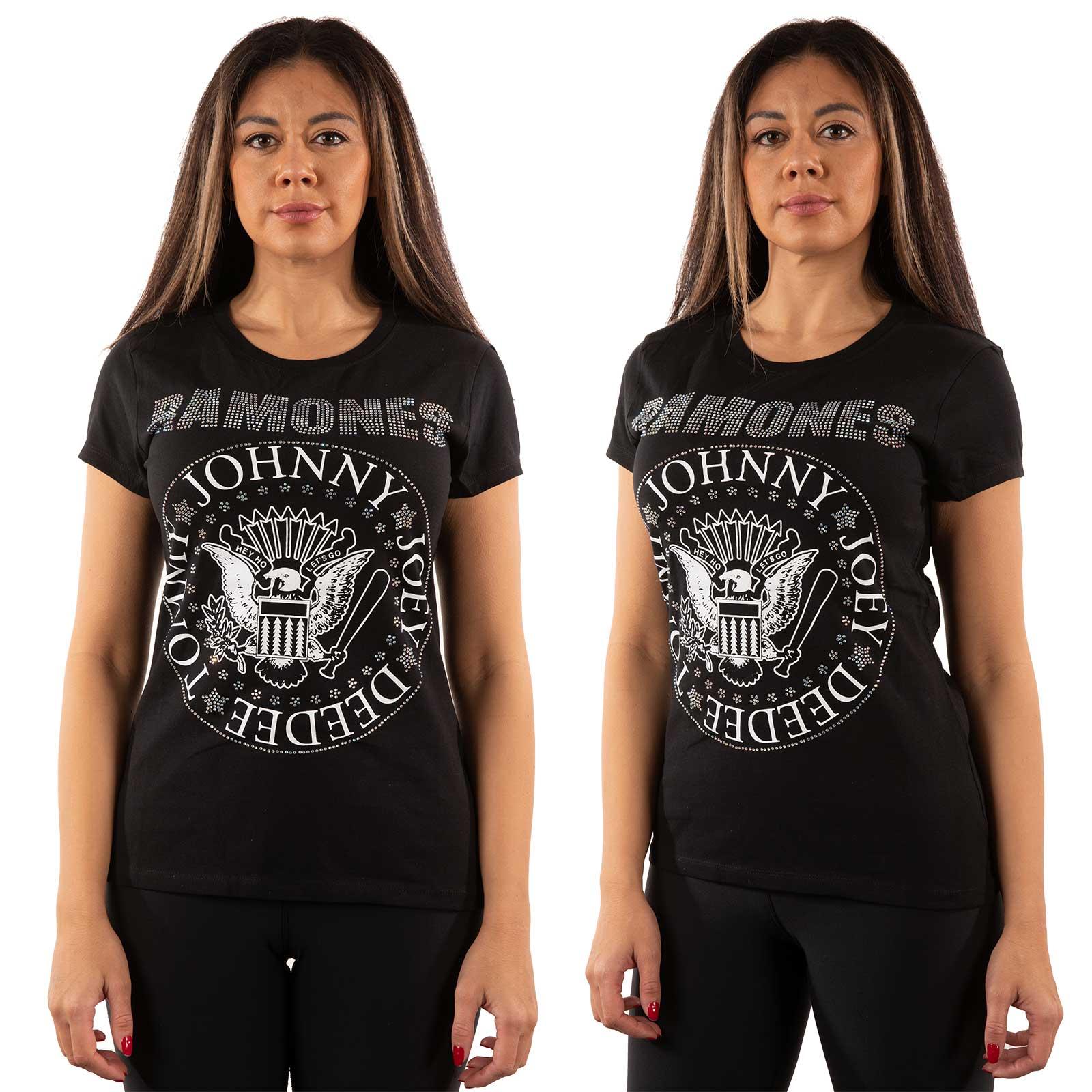 (ラモーンズ) Ramones オフィシャル商品 レディース Presidential Seal Embellished Tシャツ 半袖 トップス 