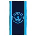 マンチェスター・シティ フットボールクラブ Manchester City FC オフィシャル商品 クレスト コットン ビーチタオル バスタオル 【海外通販】