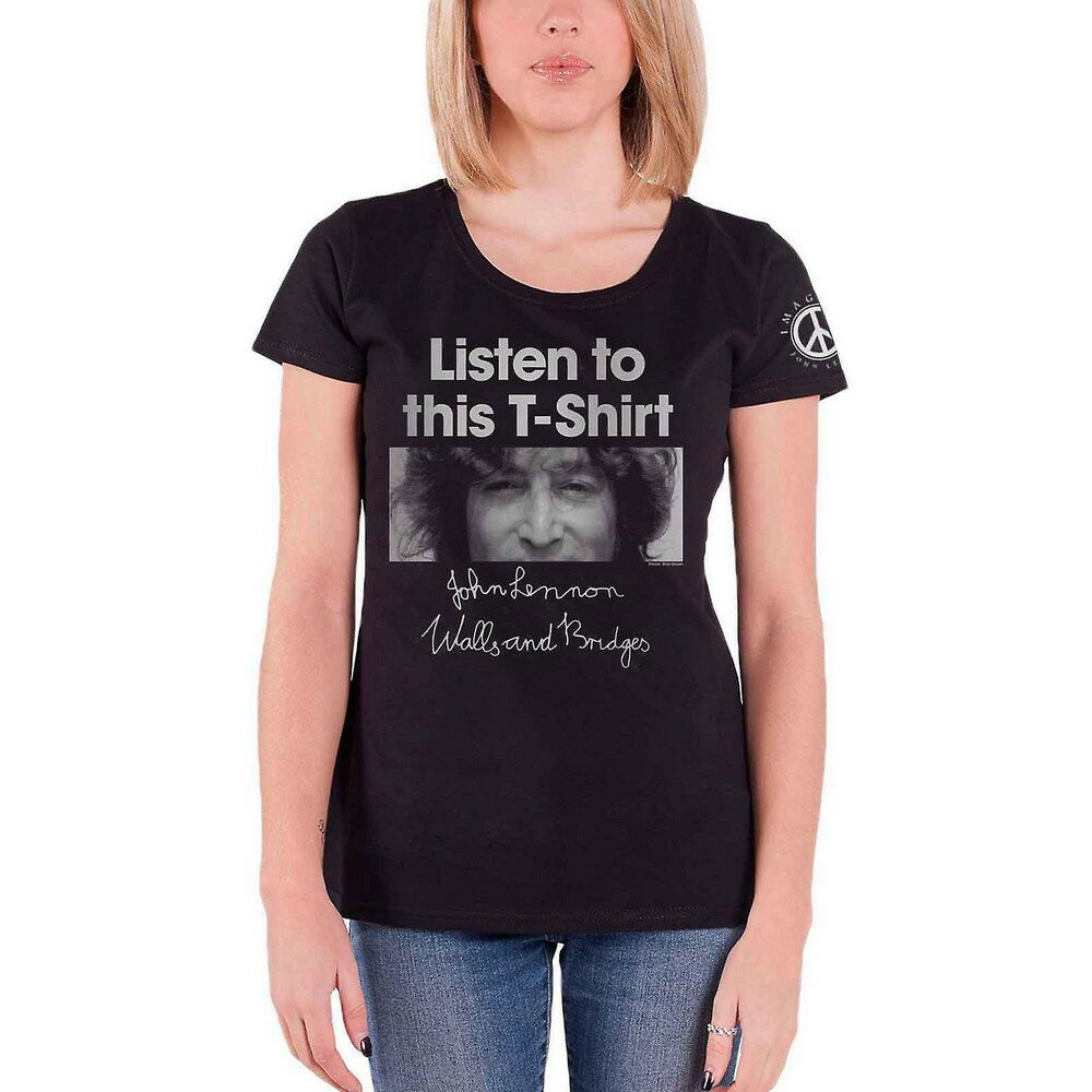 (ジョン・レノン) John Lennon オフィシャル商品 レディース Listen Lady Tシャツ 半袖 トップス 【海外通販】