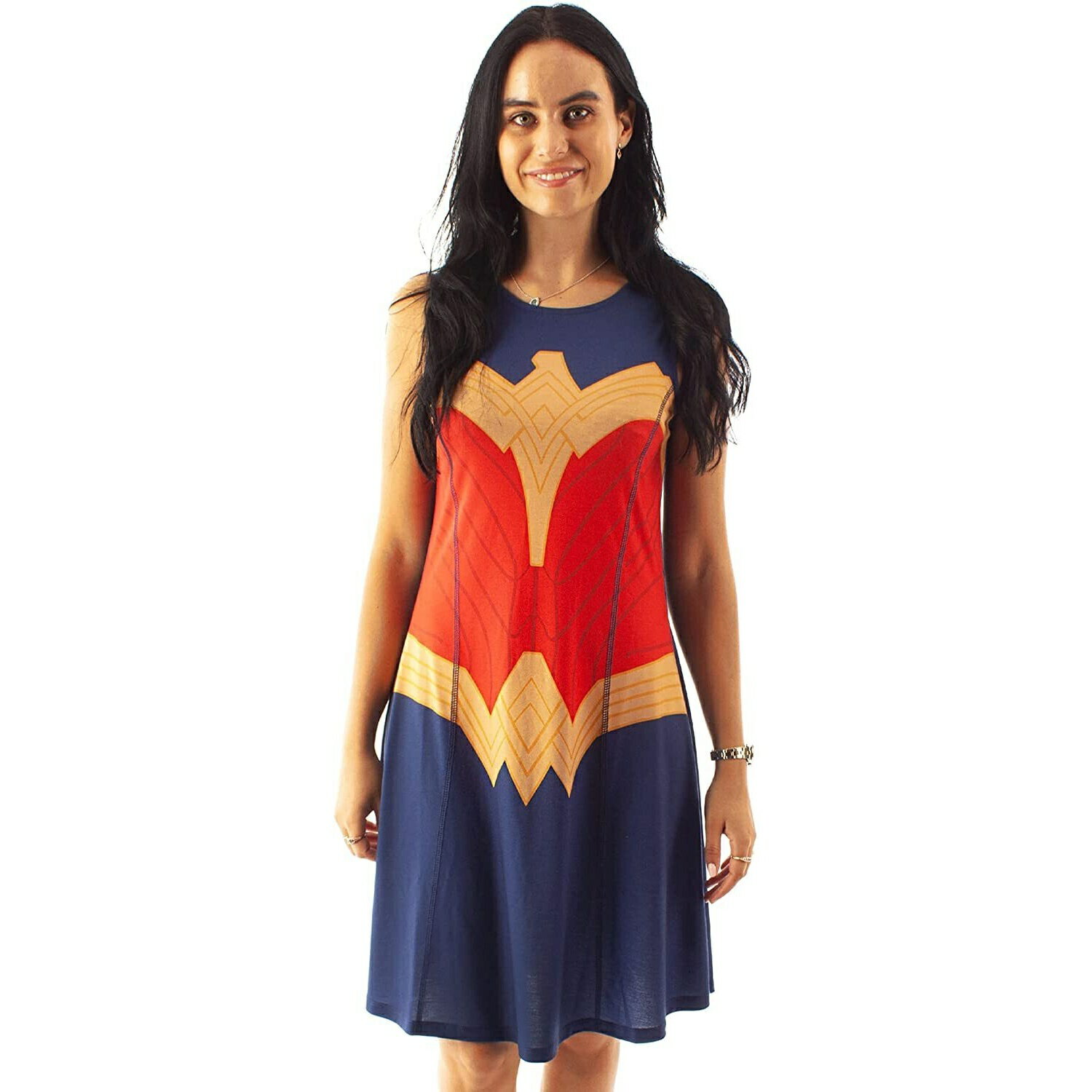 (ワンダーウーマン) Wonder Woman オフィシャル商品 レディース コスチュームドレス 袖なし Tシャツドレス 【海外通販】 2