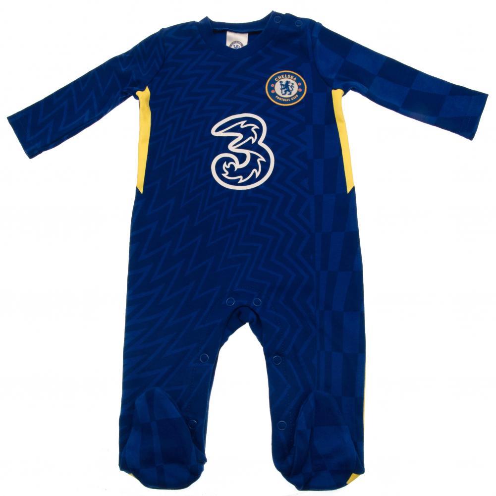 チェルシー フットボールクラブ Chelsea FC オフィシャル商品 キッズ・赤ちゃん用 スリープスーツ 長袖 ロンパース 【海外通販】