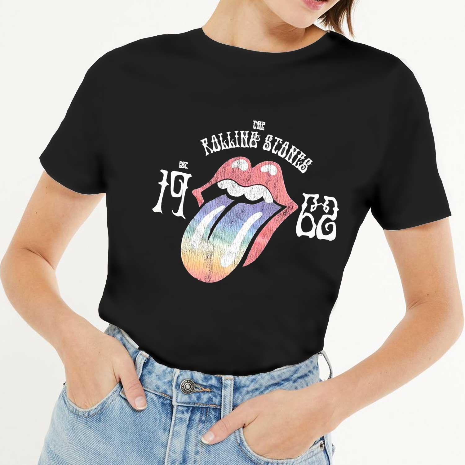 ローリング・ストーンズ The Rolling Stones オフィシャル商品 レディース Sixty Rainbow Tシャツ ハイビルド 半袖 トップス 【海外通販】