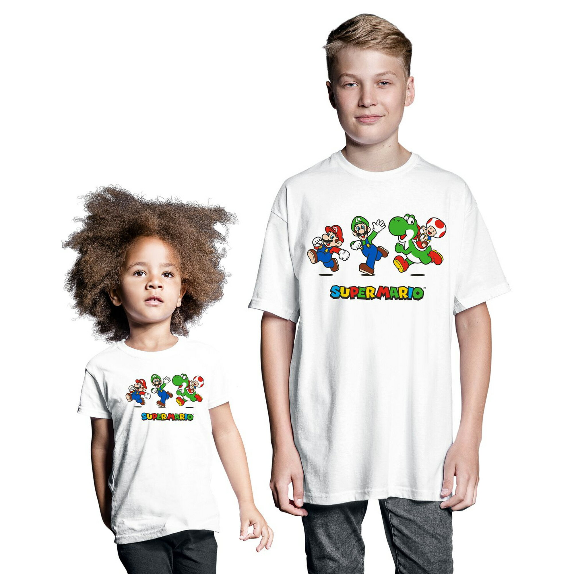 (スーパーマリオブラザーズ) Super Mario オフィシャル商品 キッズ・子供 Running Tシャツ 半袖 トップス 【海外通販】