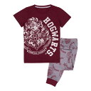 (ハリー・ポッター) Harry Potter オフィシャル商品 キッズ・子供 ガールズ クレスト パジャマ グリッター 半袖 上下セット 【海外通販】