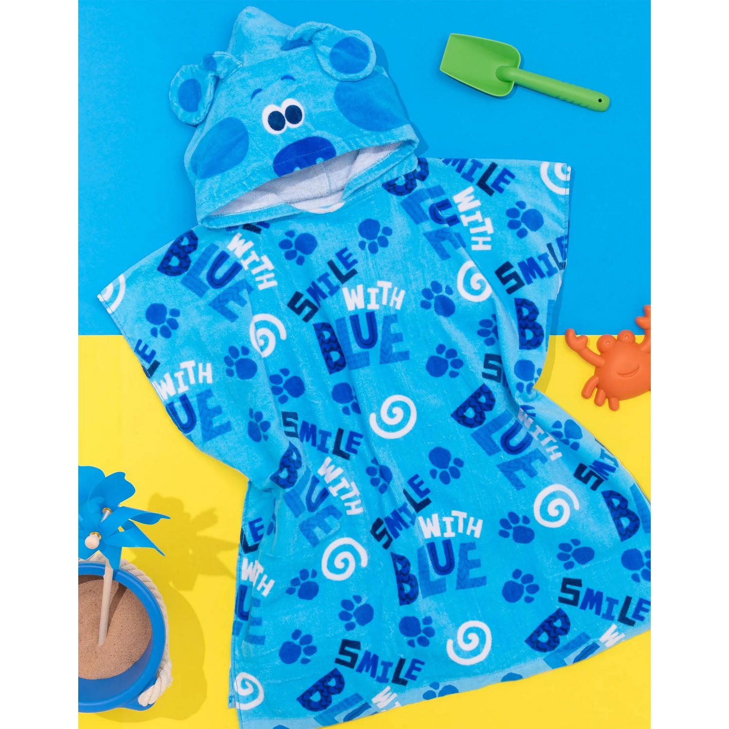 (ブルーズ・クルーズ・アンド・ユー) Blue's Clues & You! オフィシャル商品 キッズ・子供 リピート柄 フード付き タオル ポンチョ 【海外通販】