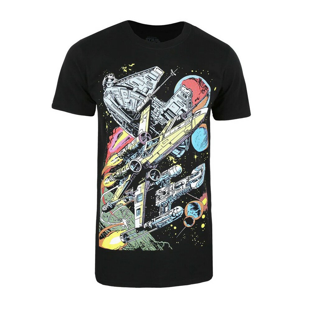 (スター・ウォーズ) Star Wars オフィシャル商品 メンズ Falcon Battle Tシャツ 半袖 トップス 【海外通販】