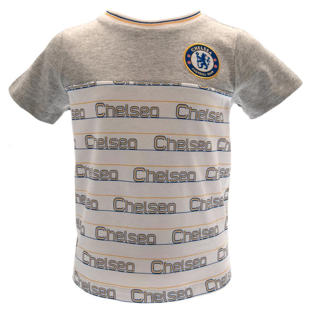 チェルシー フットボールクラブ Chelsea FC オフィシャル商品 キッズ・子供・ベビー クレスト ストライプ Tシャツ 半袖 トップス 【海外通販】