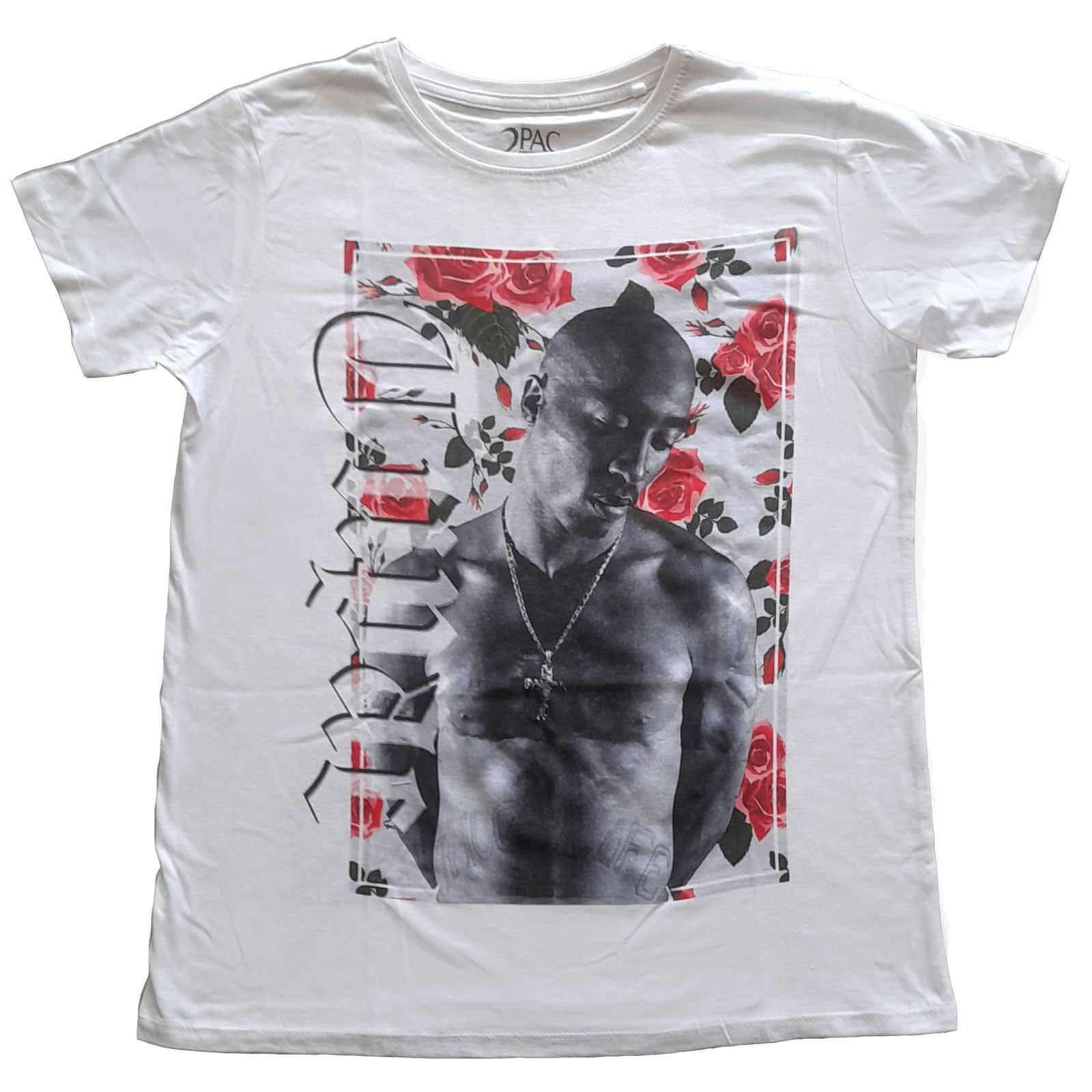 (�ȥ��ѥå������㥯����) Tupac Shakur ���ե�����뾦�� ��ǥ����� Floral T����� ���åȥ� Ⱦµ �ȥåץ� �ڳ������Ρ�