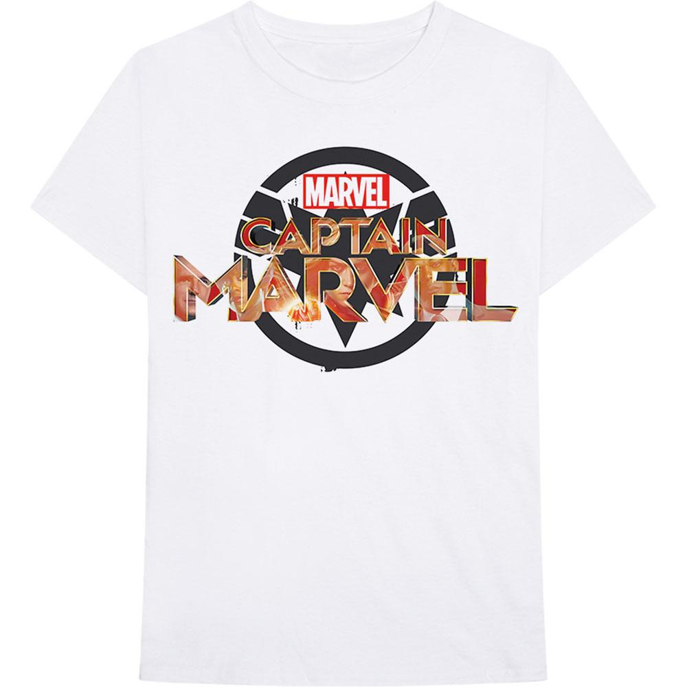(キャプテン・マーベル) Captain Marvel オフィシャル商品 ユニセックス New ロゴ Tシャツ コットン 半袖 トップス 【海外通販】