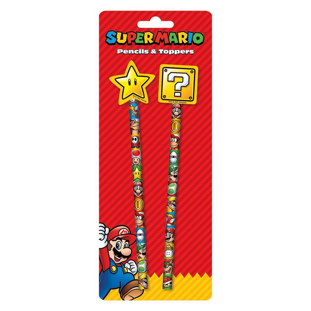 (スーパーマリオブラザーズ) Super Mario オフィシャル商品 カラーブロック ペンシル 鉛筆 セット (2本..
