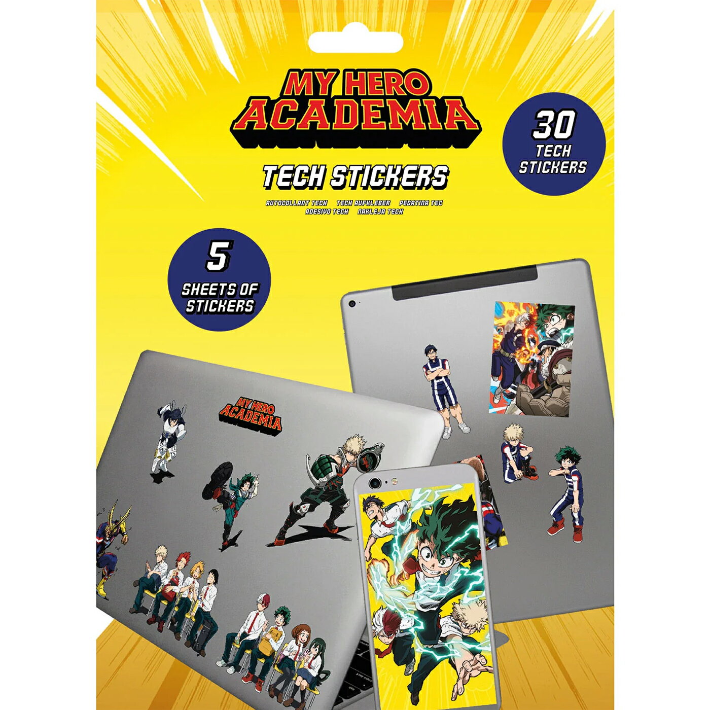 (僕のヒーローアカデミア) My Hero Academia オフィシャル商品 Team シール Techステッカー ステッカー セット (30ピース) 【海外通販】