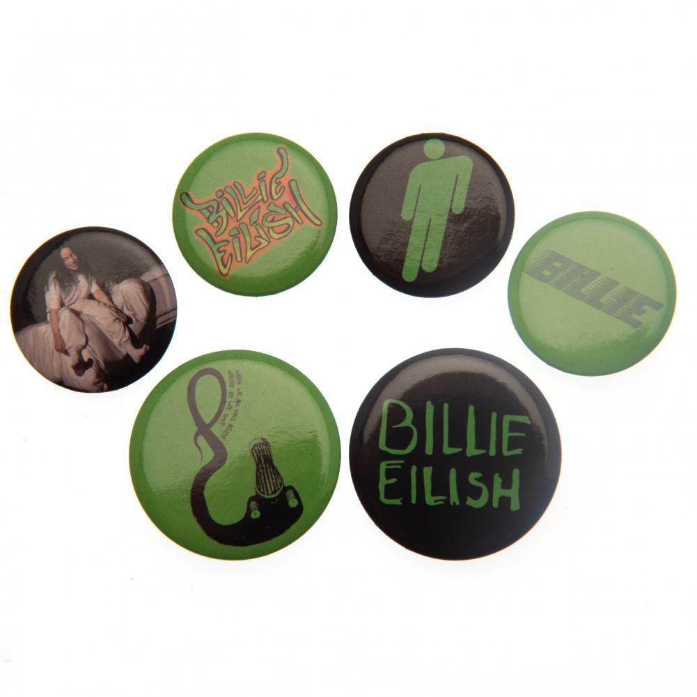 (ビリー アイリッシュ) Billie Eilish オフィシャル商品 ロゴ 缶バッジ (6個セット) 【海外通販】