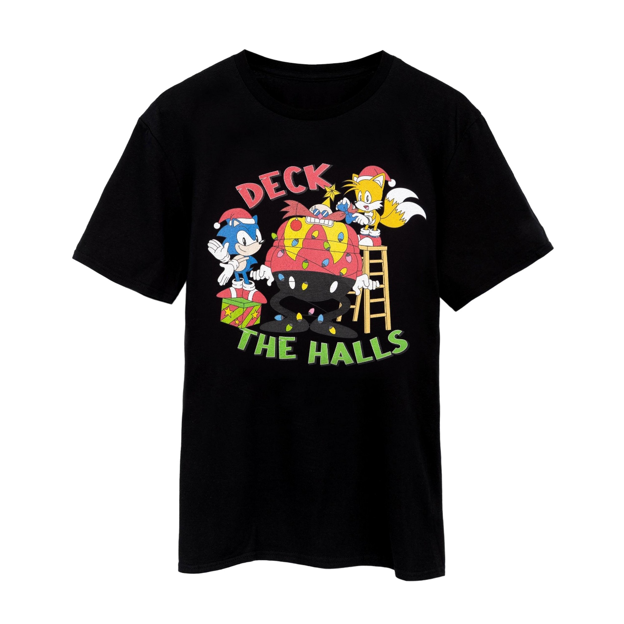 (ソニック・ザ・ヘッジホッグ) Sonic The Hedgehog オフィシャル商品 ユニセックス Deck The Halls Tシャツ クリスマス 半袖 トップス 【海外通販】