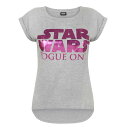 (スター・ウォーズ) Star Wars オフィシャル商品 レディース ローグ・ワン Tシャツ ディップヘム 半袖 トップス 【海外通販】
