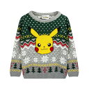 (ポケモン) Pokemon オフィシャル商品 キッズ・子供 ピカチュウ クリスマスセーター ニット 長袖 トップス 【海外通販】