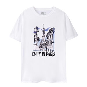 (エミリー、パリへ行く) Emily In Paris オフィシャル商品 レディース Sketchy Cityscape Tシャツ 半袖 トップス 【海外通販】