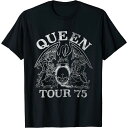 (クイーン) Queen オフィシャル商品 ユニセックス Tour '75 Tシャツ エコフレンドリー 半袖 トップス 【海外通販】