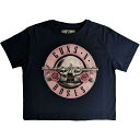 (ガンズ・アンド・ローゼズ) Guns N Roses オフィシャル商品 レディース クラシック ロゴ Tシャツ クロップ丈 半袖 トップス 【海外通販】