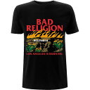 (バッド・レリジョン) Bad Religion オフィシャル商品 ユニセックス Burning Tシャツ コットン 半袖 トップス 【海外通販】