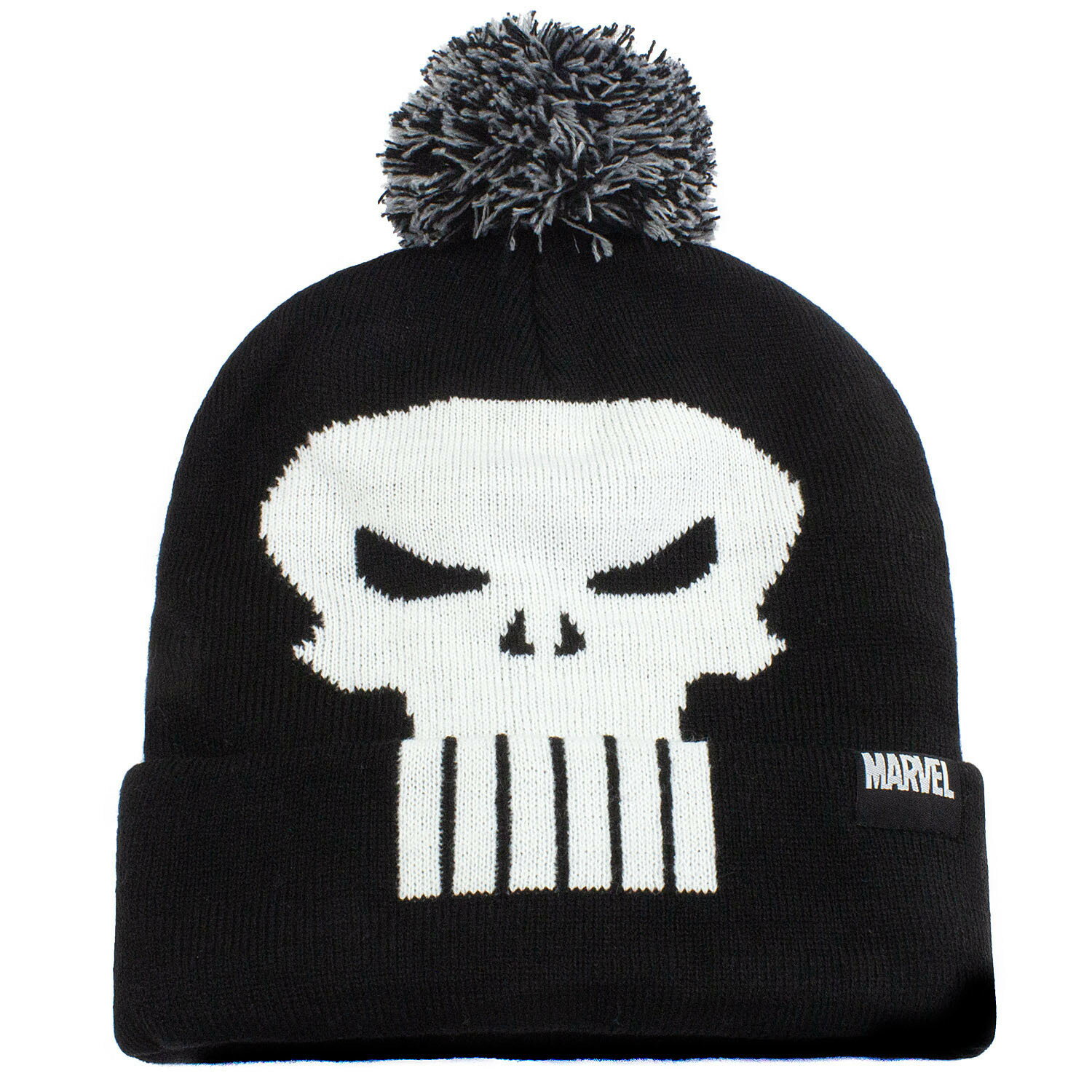 Knit Hat - (パニッシャー) The Punisher オフィシャル商品 メンズ ポンポンつき ニット帽 ビーニー 【海外通販】