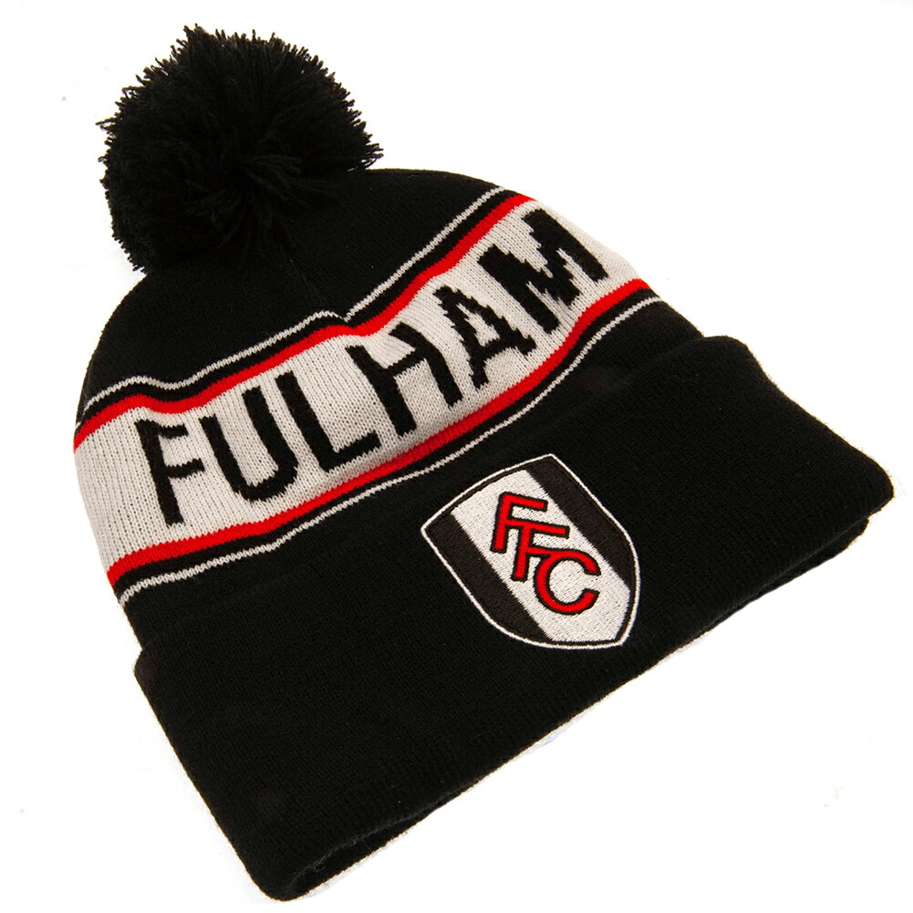 フラム フットボールクラブ Fulham FC オフィシャル商品 ユニセックス ポンポン付き ニット帽 ビーニー 帽子 【海外通販】