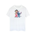 (リロ・アンド・スティッチ) Lilo and Stitch オフィシャル商品 キッズ・子供用 コットン 半袖 Tシャツ トップス 女の子 【海外通販】