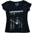 (ジミ・ヘンドリックス) Jimi Hendrix オフィシャル商品 レディース Peace Flag Tシャツ コットン スキニー 半袖 トップス 【海外通販】