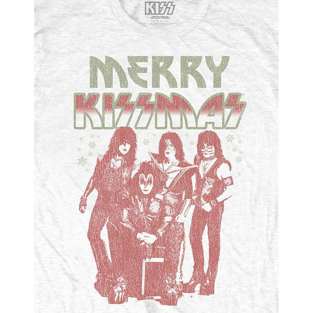 (キッス) Kiss オフィシャル商品 ユニセックス Merry Kissmas Tシャツ コットン 半袖 トップス 【海外通販】