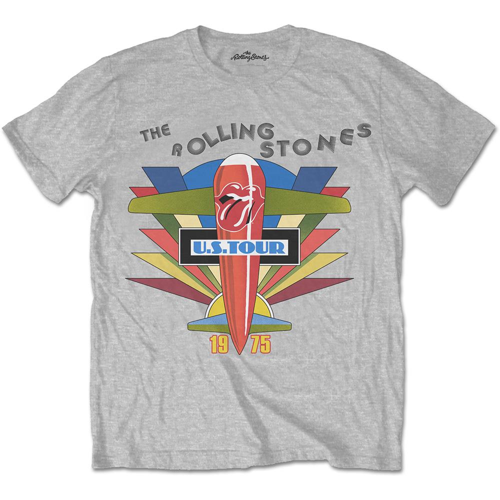 (ローリング・ストーンズ) The Rolling Stones オフィシャル商品 ユニセックス US Tour 1975 Tシャツ レトロ 半袖 トップス 