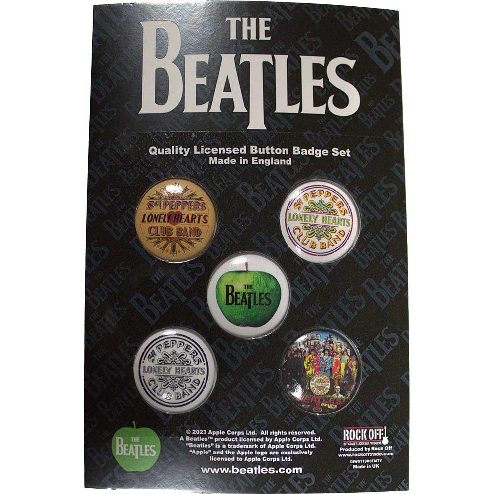 (ビートルズ) The Beatles オフィシャル商品 Sgt Pepper バッジ セット (5個組) 【海外通販】