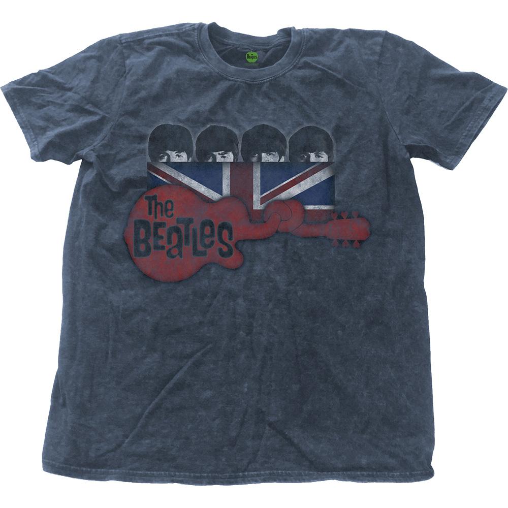 (ザ・ビートルズ) The Beatles オフィシャル商品 ユニセックス Guitar & Flag Tシャツ 半袖 トップス 【海外通販】