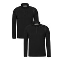 (マウンテン・ウェアハウス) Mountain Warehouse メンズ メリノウール 長袖ベースレイヤートップ アンダー インナー (2枚セット) 【海外通...