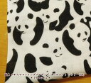 【ダブルガーゼ 生地】国産 やわらか コットンダブルガーゼ シルエット パンダ(120)【動物柄 布】
