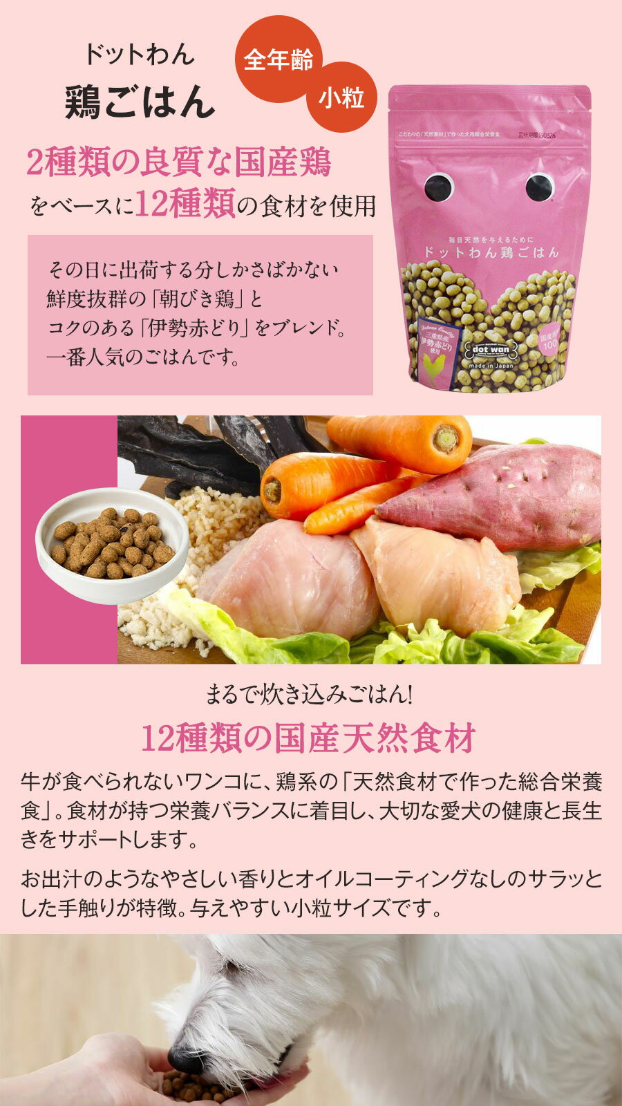 ドットわん 鶏ごはん 500g×3袋+選べるお...の紹介画像2