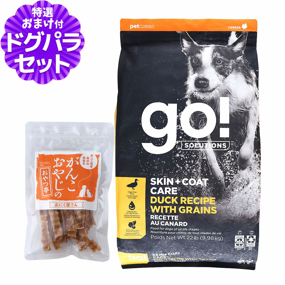 GO! ゴー ソリューションズ 皮膚+被毛ケア 9.98kg+国産たじま鶏ジャーキー40g 犬 ドッグフード