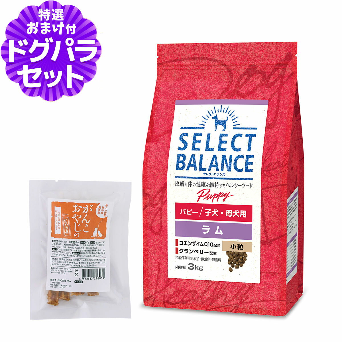 樂天商城 - セレクトバランス パピー ラム 小粒 3kg+国産たじま鶏ジャーキー(小サイズ)