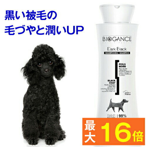 【ワンランク上のライフスタイル】毛色に即したシャンプー★ダーク・ブラックシャンプー 250ml （バイオガンス）＜黒い毛用＞（犬用 高級）ミントの香り ( オーガニック 天然 抜け毛 消臭 体臭 臭い フケ かゆみ 弱酸性 トリミング サロン トリマー )