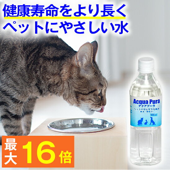 ★ペットの健康を考えた水★ ペット 水飲み 猫 犬 ★ アクアプーラ 500ml 【 安心 飲料水 】( ペット 水 専用 ph ペーハー 口コミ 水素水 尿路結石 ストラバイト 腎臓 尿石症 水分補給 ミネラル 浄水器 硬水 軟水 災害 備蓄 防災 )