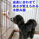 【成長に合わせて高さが変えられる水飲み器】子犬 水飲み 水のみ ペットボトル 給水器 ワンタッチ 給水ボトル 取り付け 水分補給 長時間 留守番 心配 スタンド...
