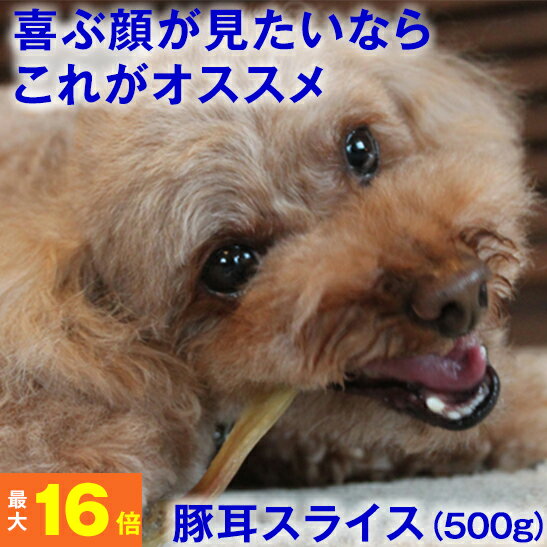 ★愛犬満足シリーズ★国産 無添加 豚耳スライス得用500g ★夢中になる美味しさ★（自然食品 無着色 安心 ナチュラル ヘルシー 犬 おやつ 犬用おやつ ぶたみみ ぶた耳 豚みみ 乾燥 トレーニング ご褒美 )