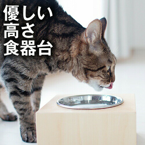 【犬 猫 食器台】優しい高さの食器台 ボックスタイプ（Lサイズ）（ 犬用 猫用 食器台 フードボウルスタンド 食器スタンド スタンド テーブル 水飲み 水入れ 食器 餌入れ 老犬 老猫 シニア 高齢犬 高齢猫 ペット 首 腰 関節 北欧 獣医 コーギー ダックス ヘルニア キート )