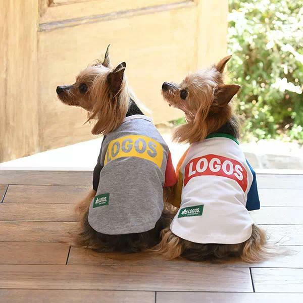 犬服　LOGOS　ボックスロゴTシャツ　PLG1020　秋冬新作　ロゴス　犬の服　秋　冬　袖あり　あったか　シャツ　おでかけ　小型犬　超小型犬　トイプー　チワワ　ダックス　アウトドア　散歩　おしゃれ　ドッグウェア　犬用品