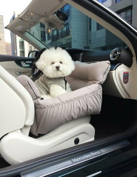 【COMOFRANCHE】haute driving kit　（アッシュベージュ）犬用ドライブベッド　ドライビングベッド　車　カフェ　かわいい　おしゃれ　シンプル